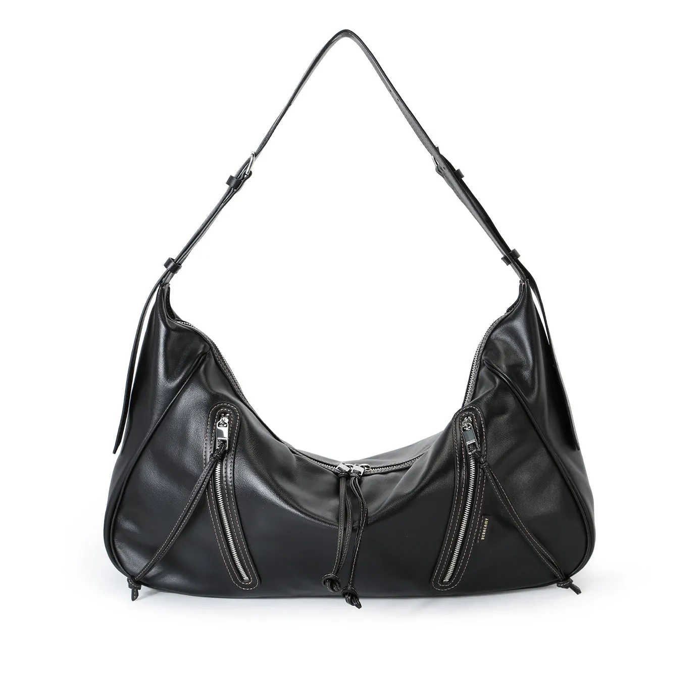 Ursula V11 En 2 Styles Grand Sac Drapé Hobo Ou Bandoulière - Noir