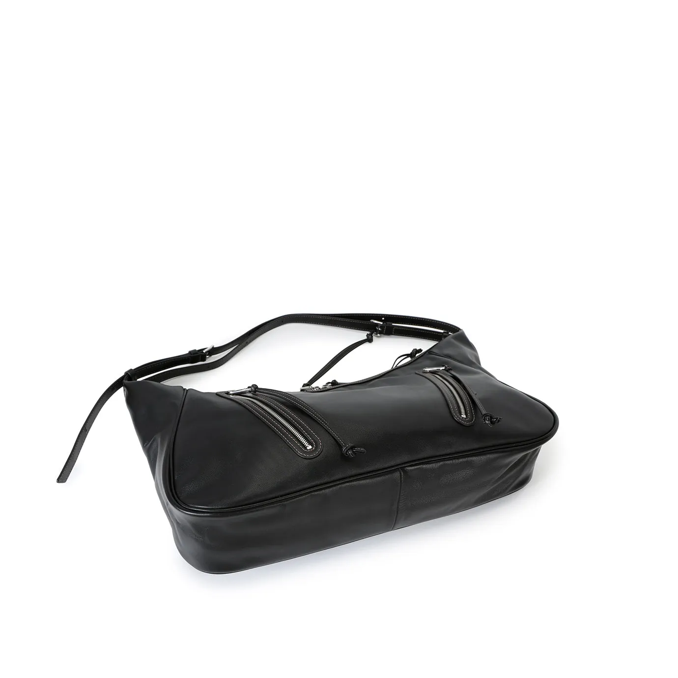 Ursula V11 En 2 Styles Grand Sac Drapé Hobo Ou Bandoulière - Noir