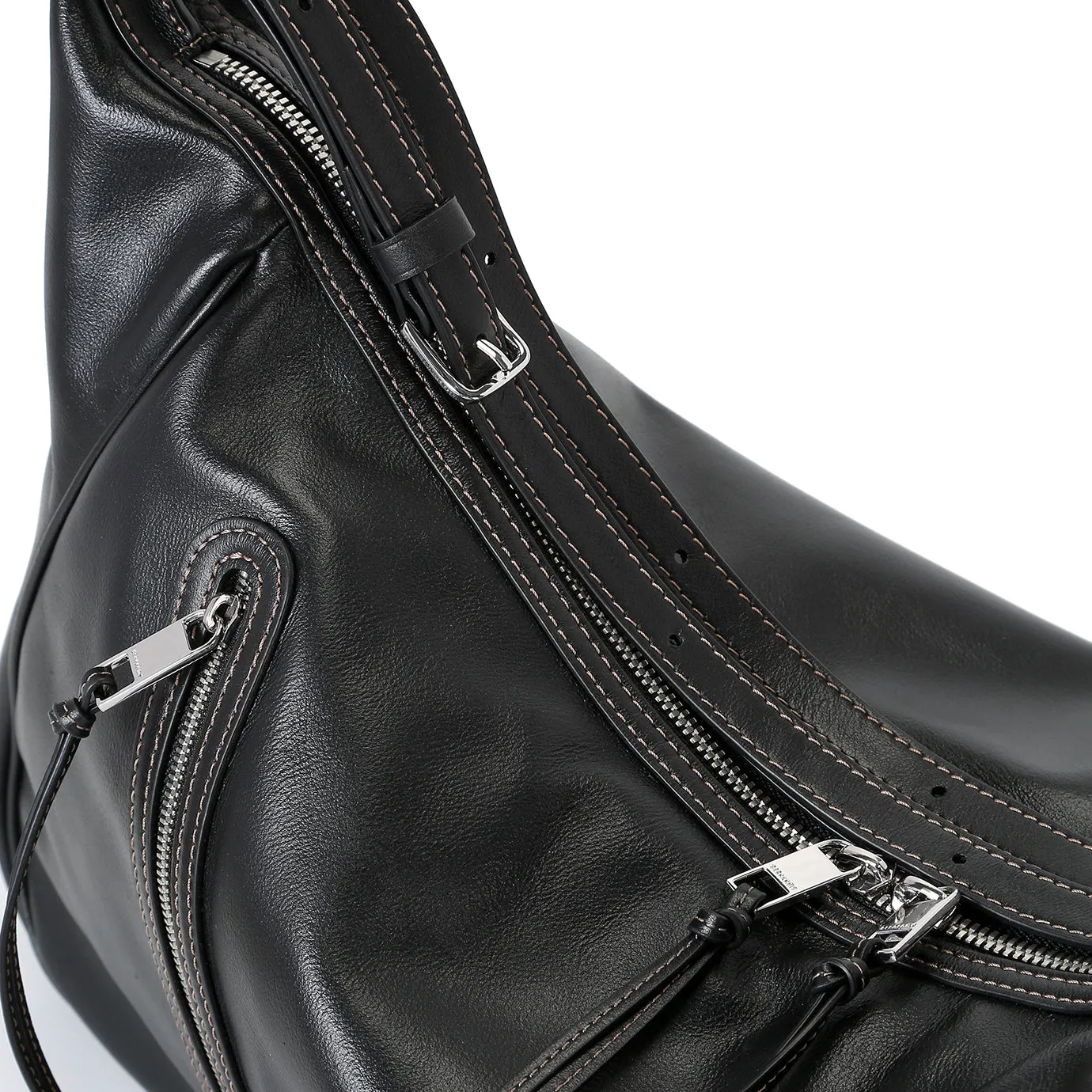 Ursula V11 En 2 Styles Grand Sac Drapé Hobo Ou Bandoulière - Noir