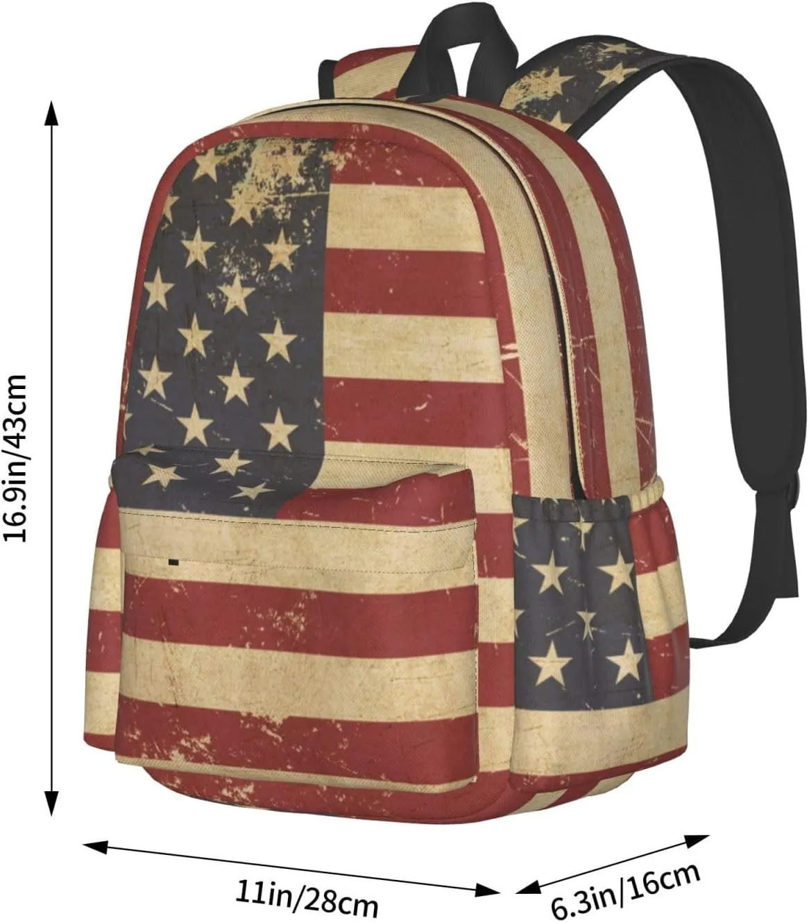 USA Flag Backpack Large Capacity Backpack Lightweight Double Shoulder Bag For Women Men Travel