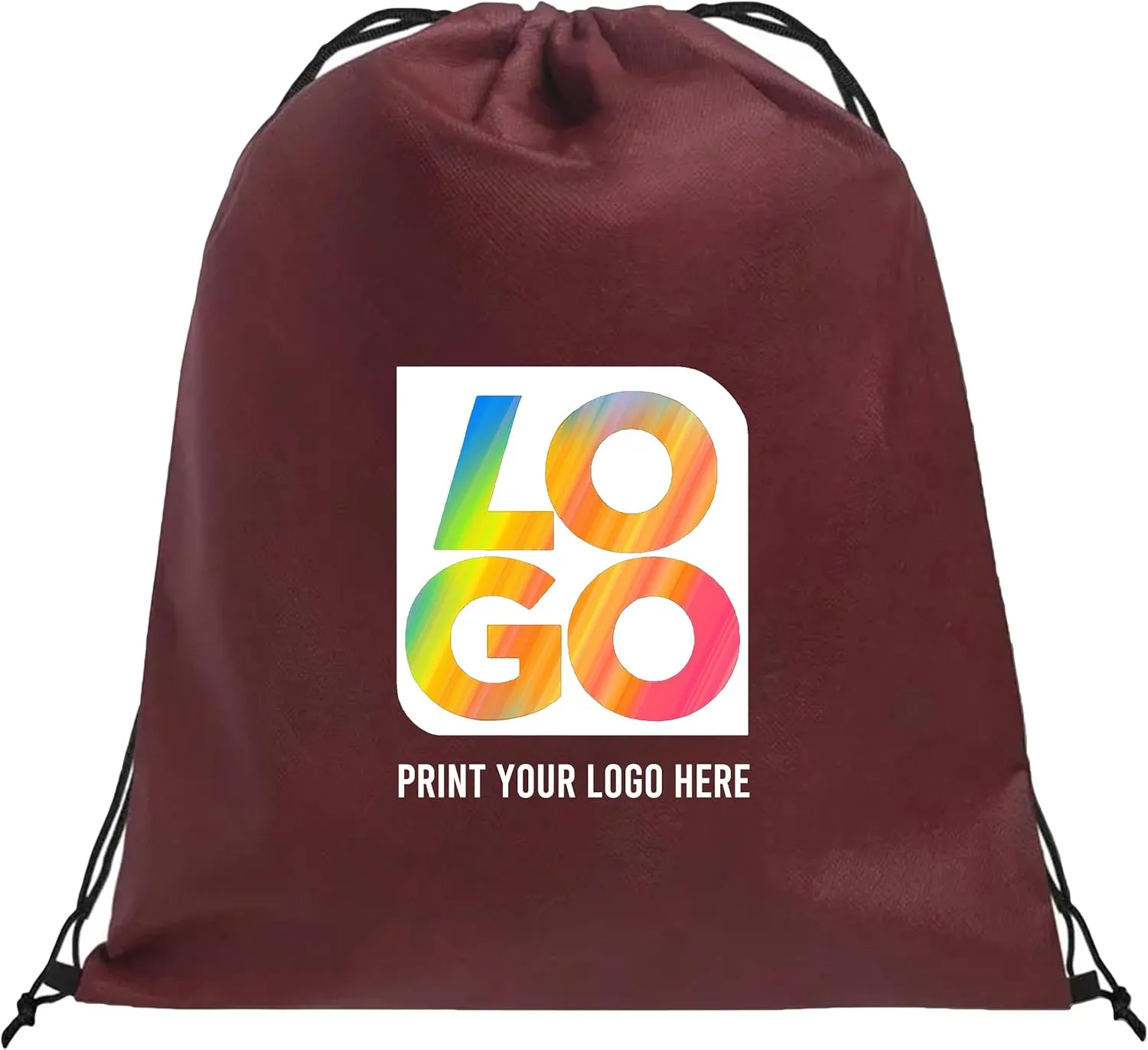 USMG Custom Drawstring Non-Woven Tote Bags - Ideal for Party Favors, Gifts, and Promotions with Vibrant Multi-Color Imprint