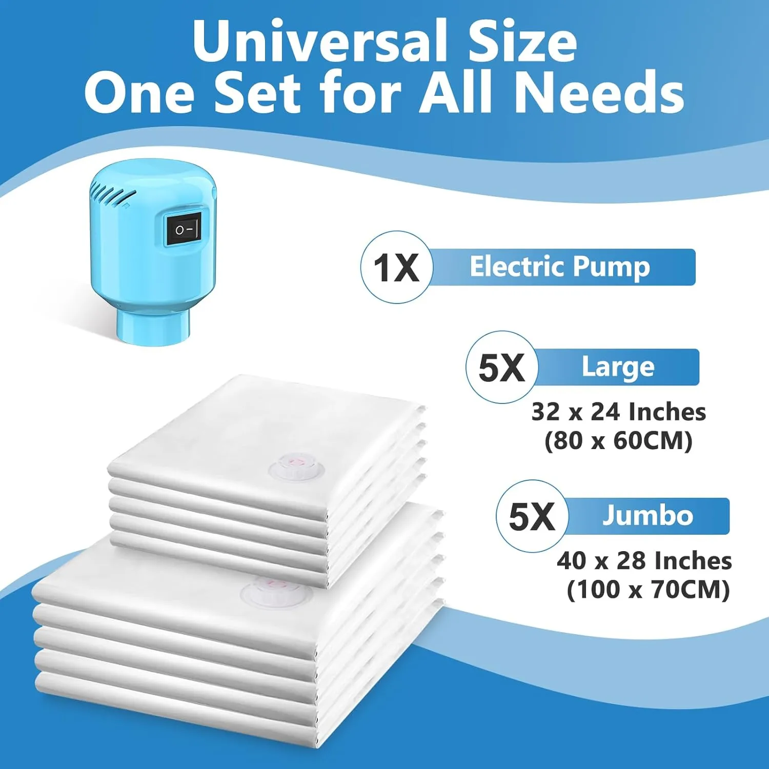 Vacuum Seal Bags for Clothing Travel, 10 Pack Space Saver Vacuum Storage Bags with Electric Pump,Portable Compression Sealer for Clothes, Blankets, Bedding & Travel Essentials,Good for Luggage Packing