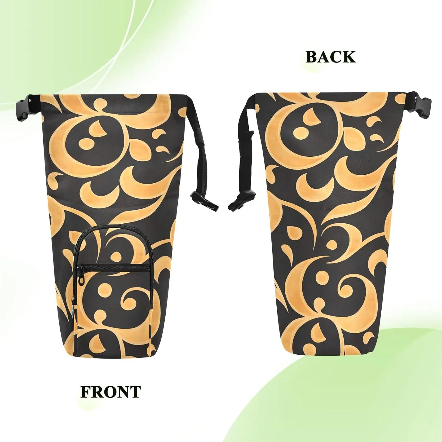 Versatile Insulated Water Bottle Bag, Fits 20oz-40oz Bottles, Lightweight & Adjustable for Commuting, Travel, Hiking & Outdoor Adventures, Reed Pattern (10)