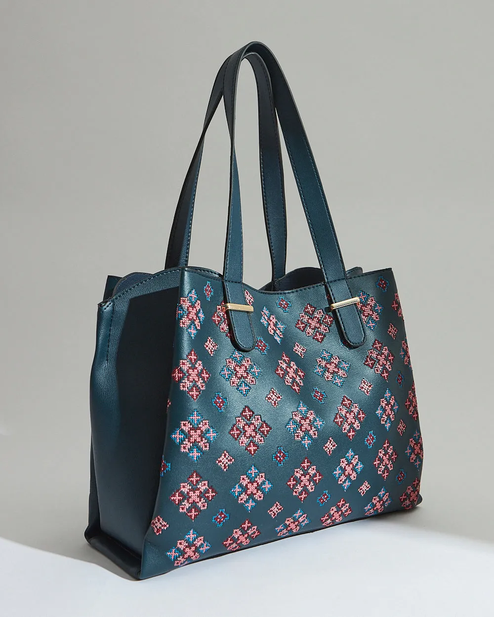 Vibrant Horizon Fashion Tote Bag – Teal Green