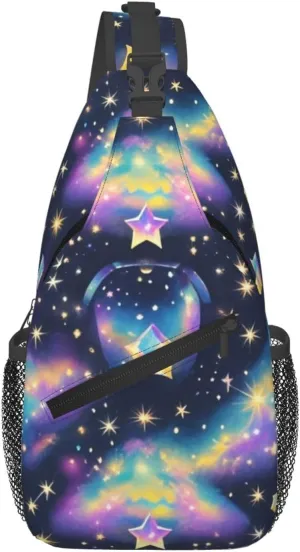 Vintage Floral Crossbody Bags Cross Chest Bag Adjustable Sling Backpack for Women Men