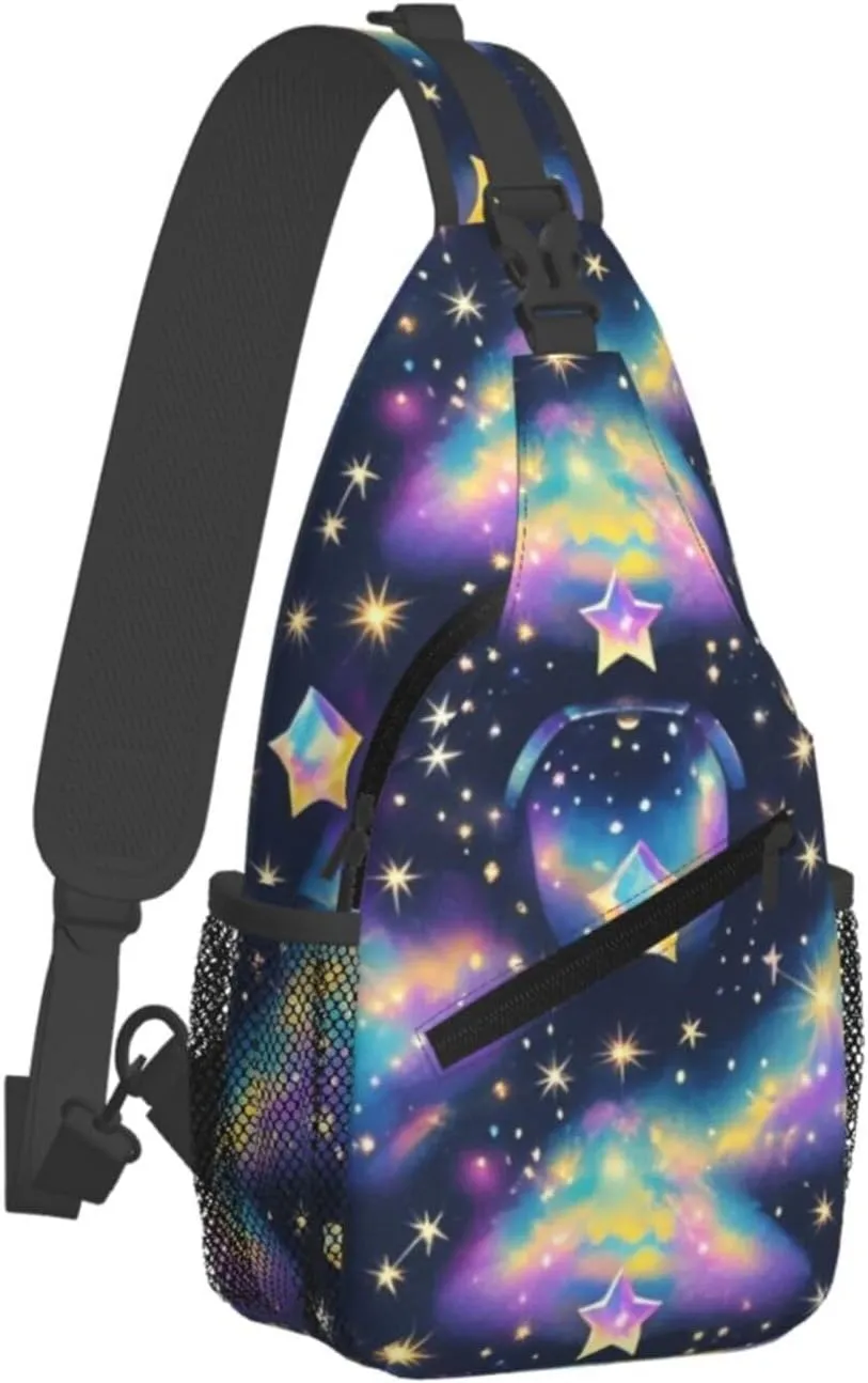 Vintage Floral Crossbody Bags Cross Chest Bag Adjustable Sling Backpack for Women Men