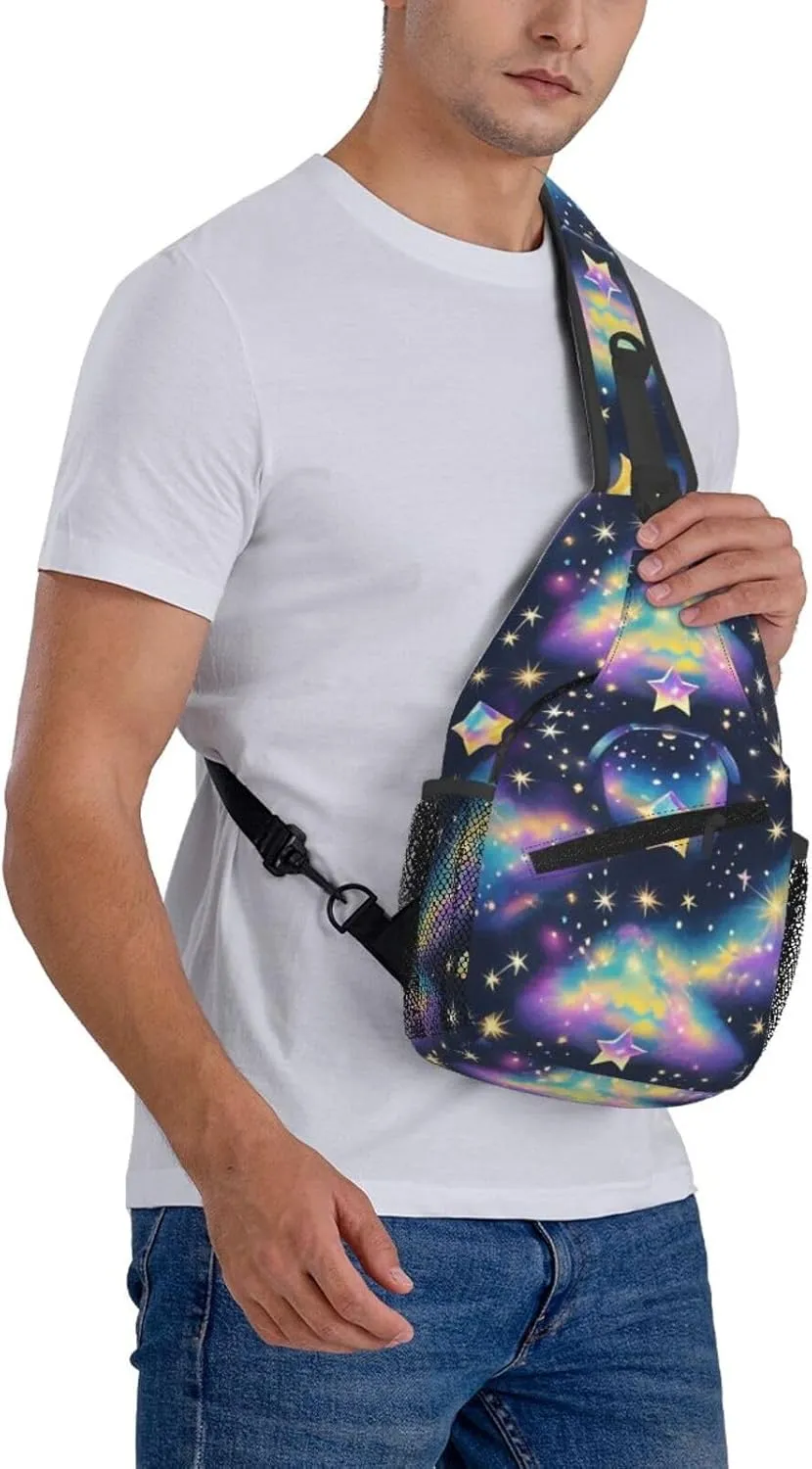 Vintage Floral Crossbody Bags Cross Chest Bag Adjustable Sling Backpack for Women Men