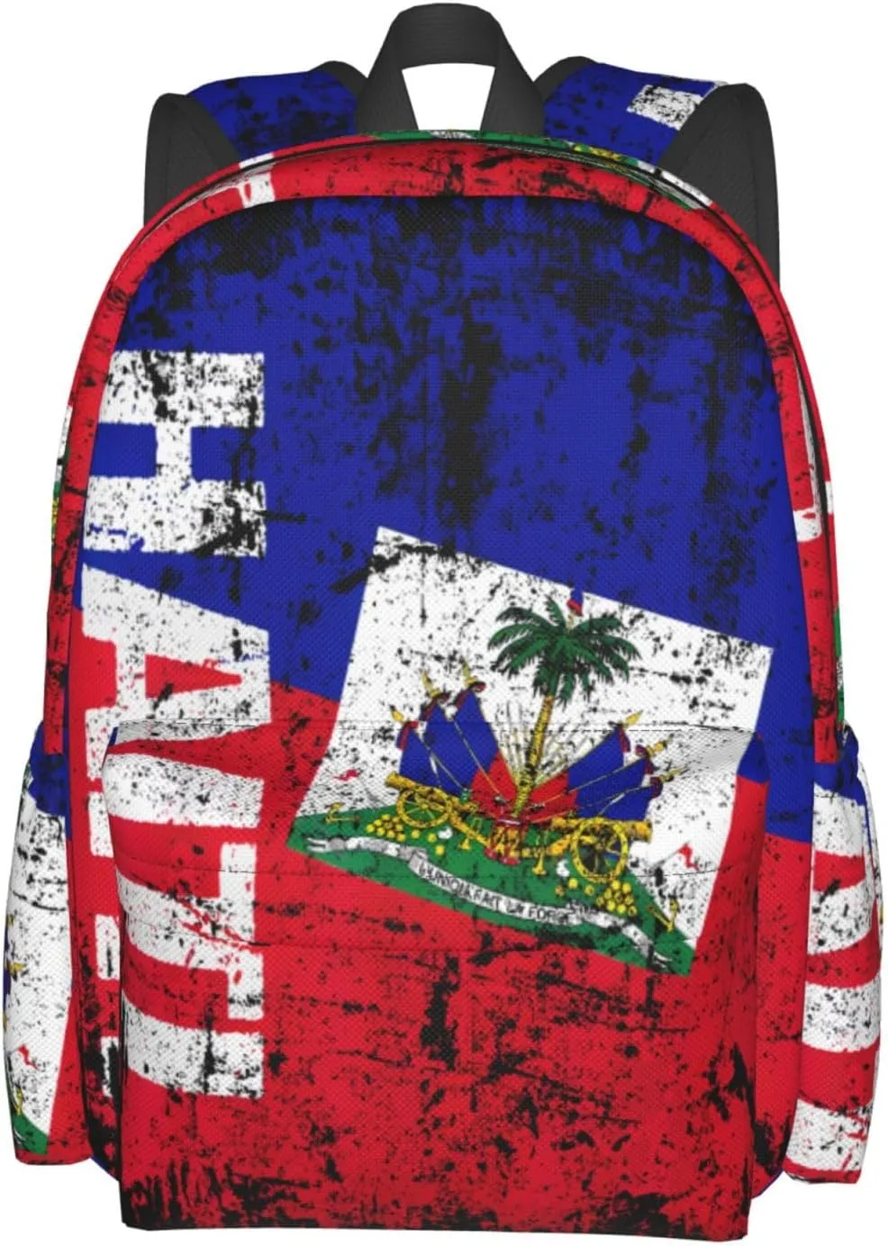 Vintage Haiti Flag Backpack Large Capacity Backpack Lightweight Double Shoulder Bag For Women Men Travel