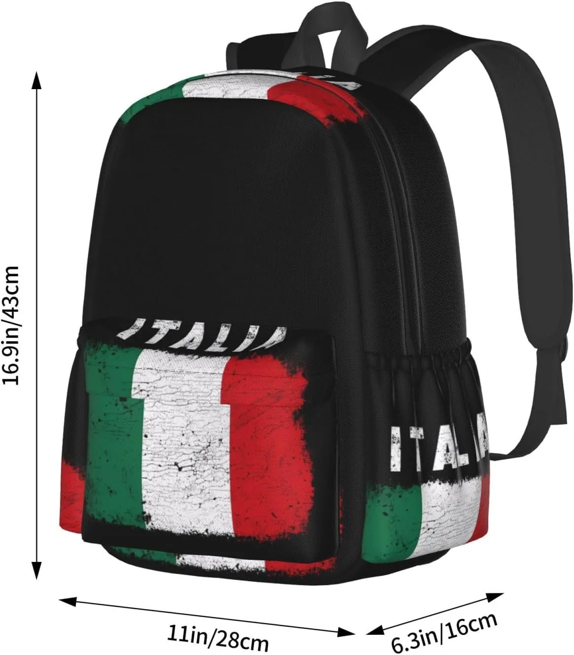 Vintage Italy Italia Italian Flag Backpack Large Capacity Backpack Lightweight Double Shoulder Bag For Women Men Travel