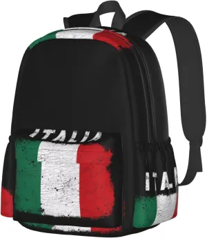 Vintage Italy Italia Italian Flag Backpack Large Capacity Backpack Lightweight Double Shoulder Bag For Women Men Travel
