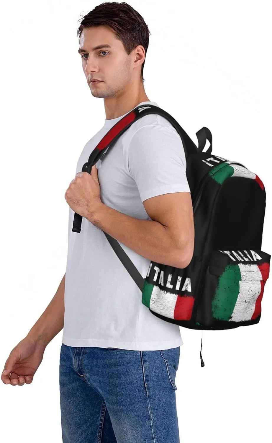 Vintage Italy Italia Italian Flag Backpack Large Capacity Backpack Lightweight Double Shoulder Bag For Women Men Travel