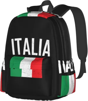 Vintage Italy Italia Italian Flags Backpack Large Capacity Backpack Lightweight Double Shoulder Bag For Women Men Travel