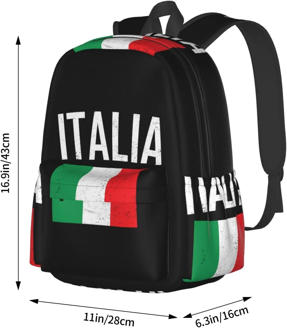 Vintage Italy Italia Italian Flags Backpack Large Capacity Backpack Lightweight Double Shoulder Bag For Women Men Travel