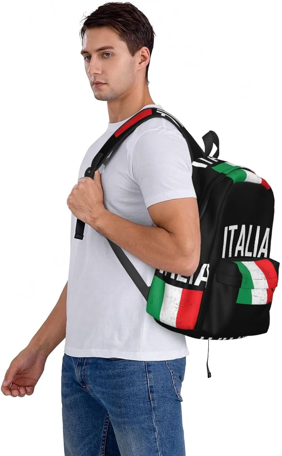 Vintage Italy Italia Italian Flags Backpack Large Capacity Backpack Lightweight Double Shoulder Bag For Women Men Travel