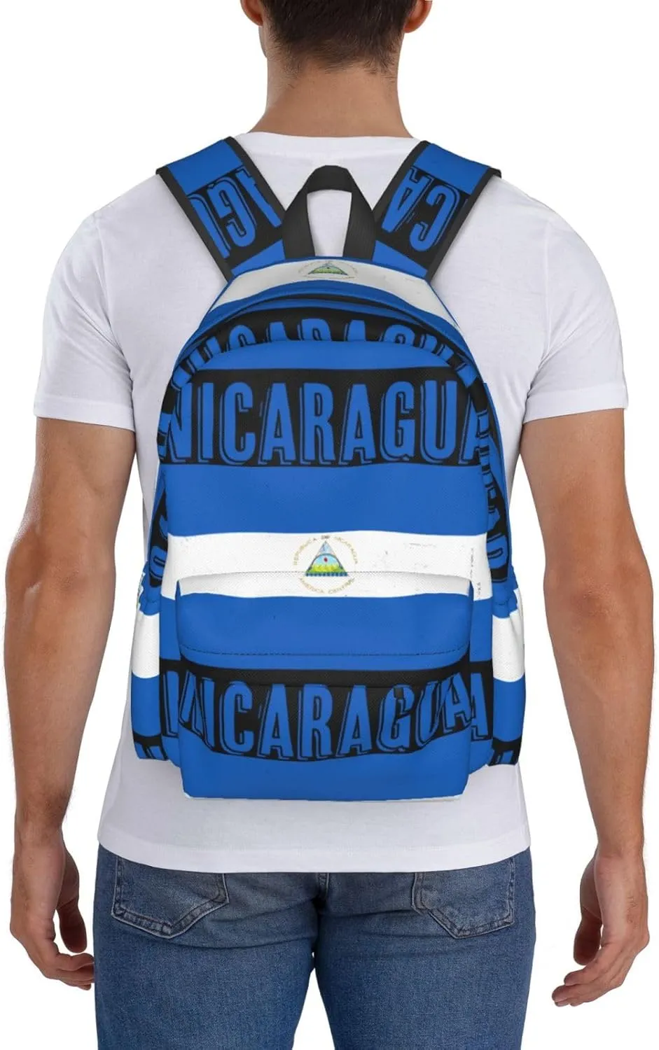 Vintage Nicaragua Flag Backpack Large Capacity Backpack Lightweight Double Shoulder Bag For Women Men Travel