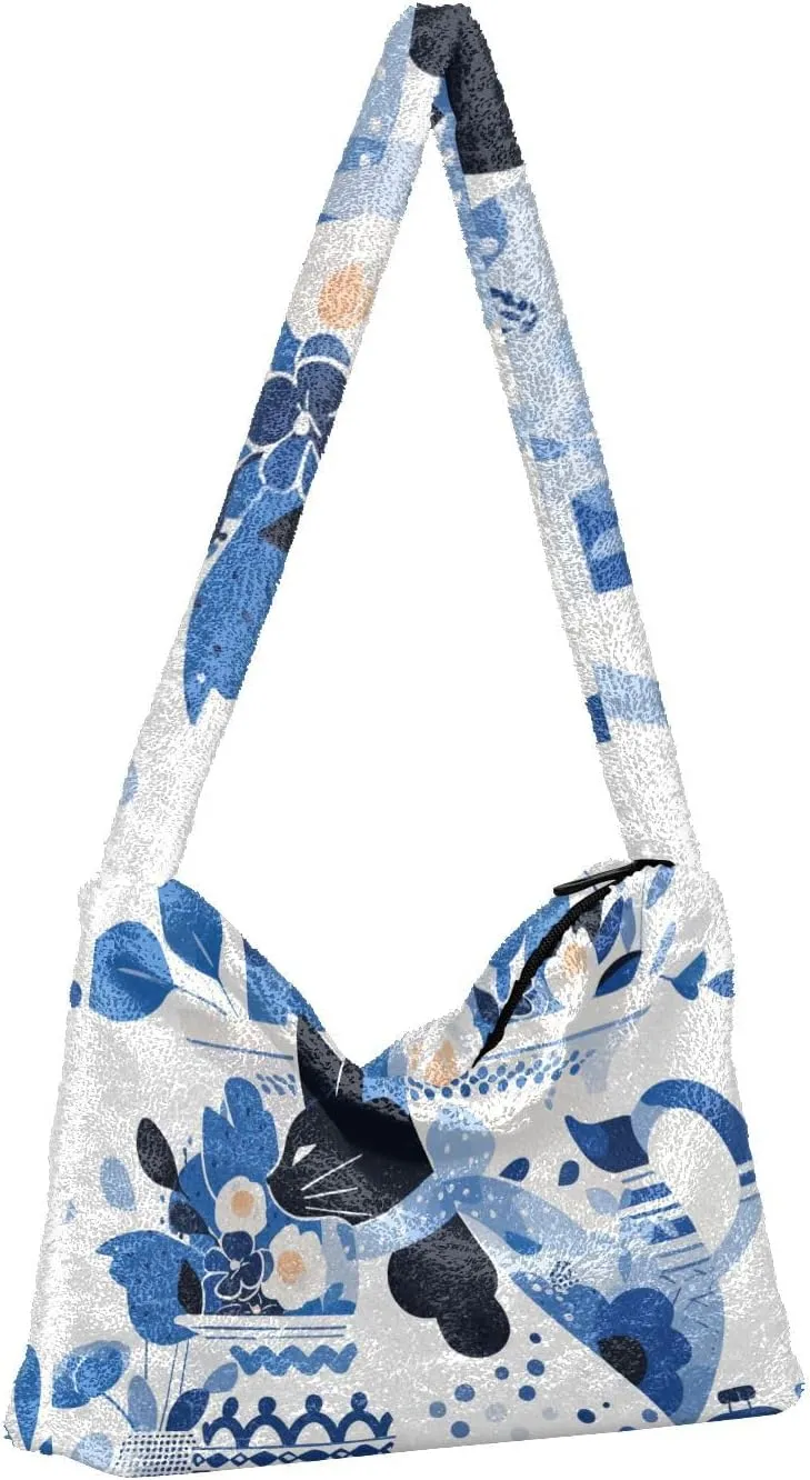 Vintage Plant Rose Dragonfly Wind Shoulder Tote Bag, Soft Shoulder Bag, Shoulder Handbag Women