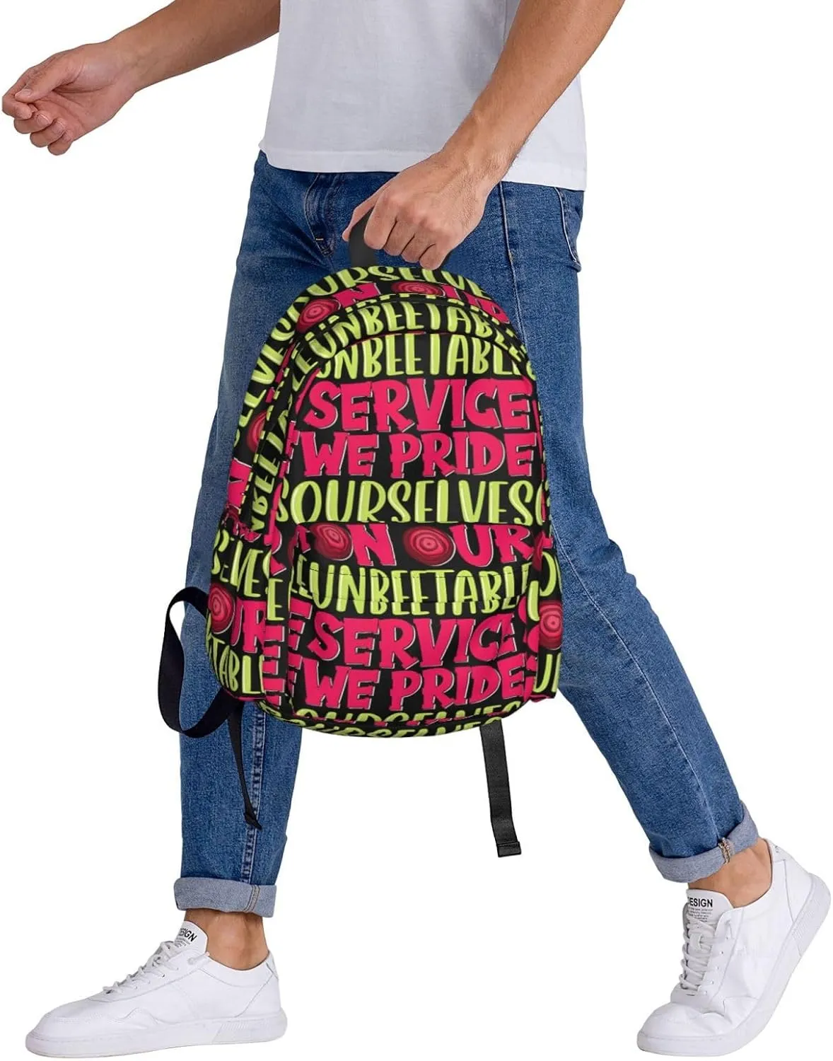 We Pride Ourselves On Our Unbeatable Service Backpack Casual Laptop Backpack Large Capacity Double Shoulder Bag Travel Daypack For Women Men