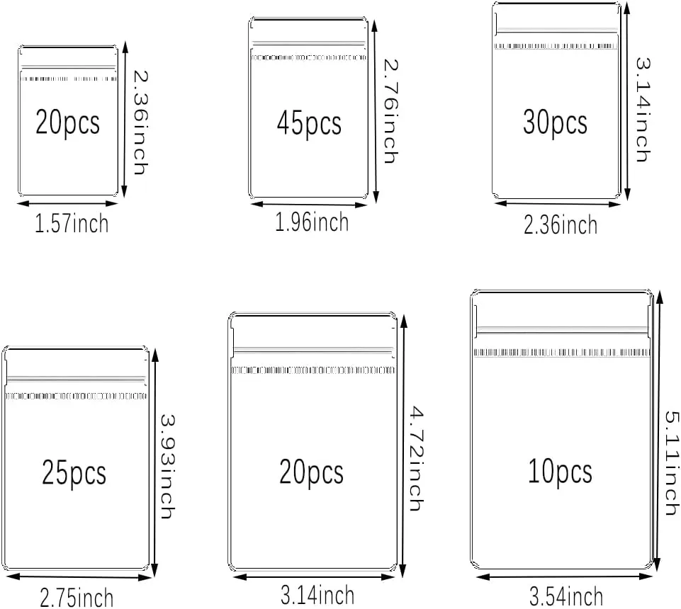 WEDDINGHELPER Jewelry Bags Small Self-Sealing Plastic Zip Clear Bags PVC Transparent Lock Bag for Storing Bracelets Rings Earrings Ziplock Pouch (150 Pcs)