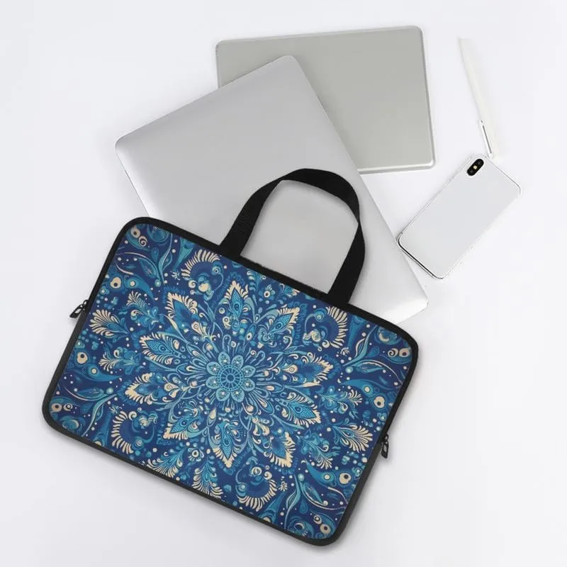 White Daisy Ladybug Laptop Bag Polka Dots Daisy Notebook Bags Border Collie Computer Case for Laptop or Tablet