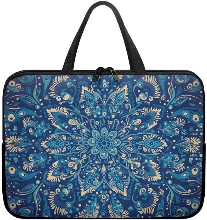 White Daisy Ladybug Laptop Bag Polka Dots Daisy Notebook Bags Border Collie Computer Case for Laptop or Tablet
