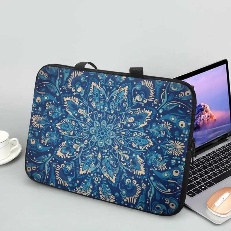 White Daisy Ladybug Laptop Bag Polka Dots Daisy Notebook Bags Border Collie Computer Case for Laptop or Tablet