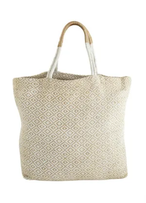White Diamond Jute Shopper
