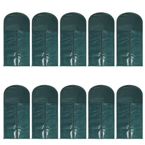 Wig Storage Bag Holder Case, Wigs Pouch Dust-Proof Organizer Protect for Professional Hair Extensions (Green Pack of 10)