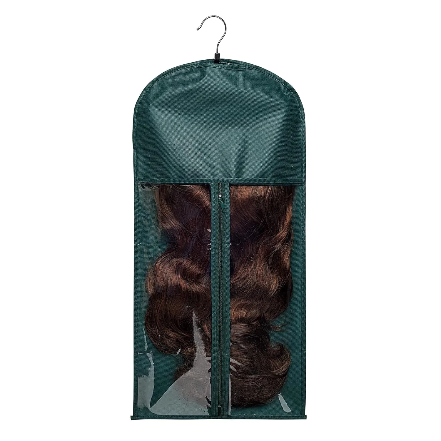 Wig Storage Bag Holder Case, Wigs Pouch Dust-Proof Organizer Protect for Professional Hair Extensions (Green Pack of 10)