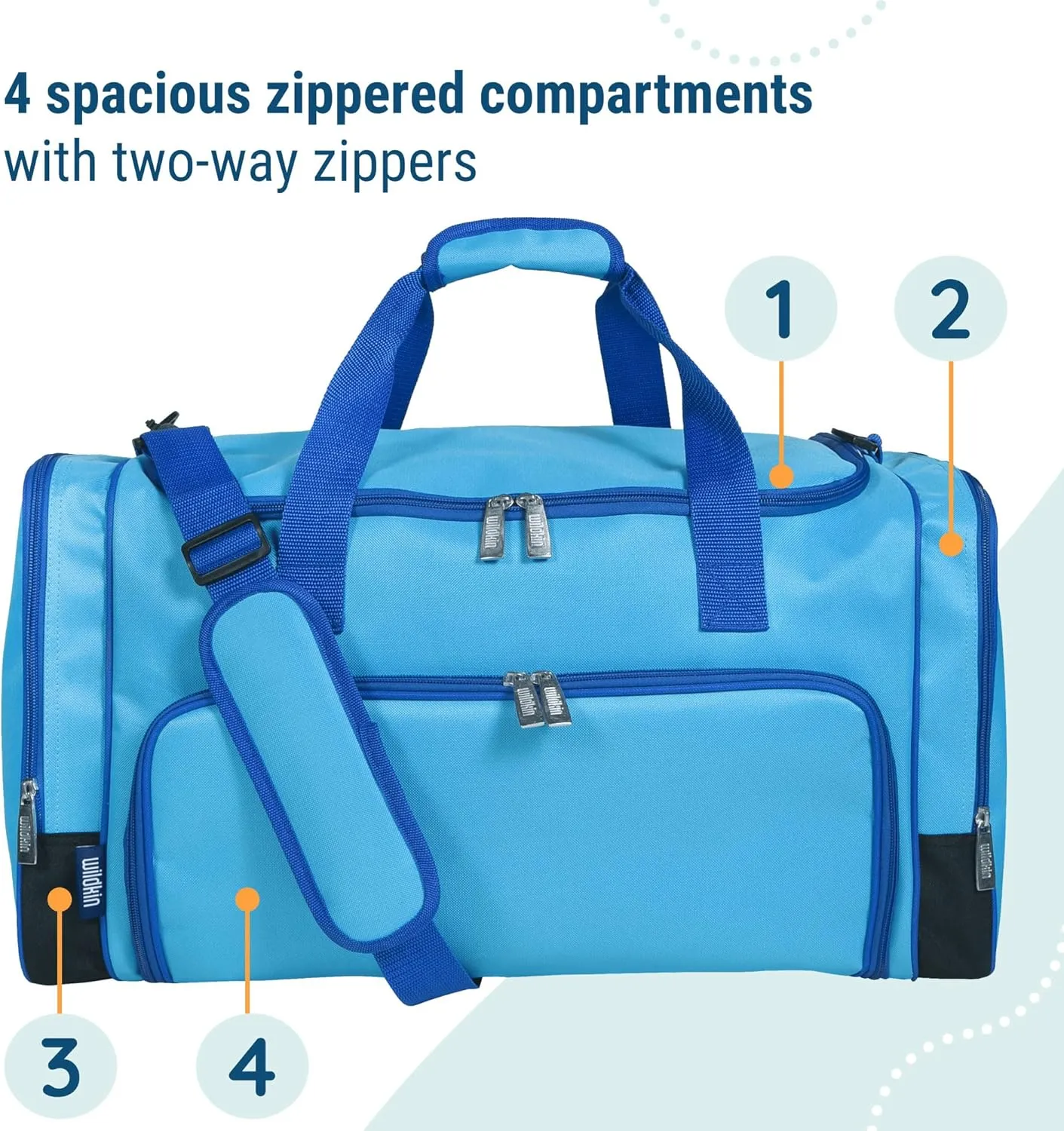 Wildkin Kids Weekender Duffel Bag – Carry-On Size for School, Travel, & Sleepovers
