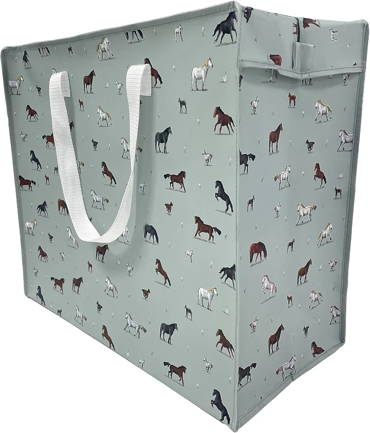Willow Farm Horses Zip Up Laundry Storage Bags - Washing Basket - Large Storage Bags - Laundry Basket - Room Accessories For Men - Laundry Storage - Big Bags - Clothes Bin - Laundry Bins