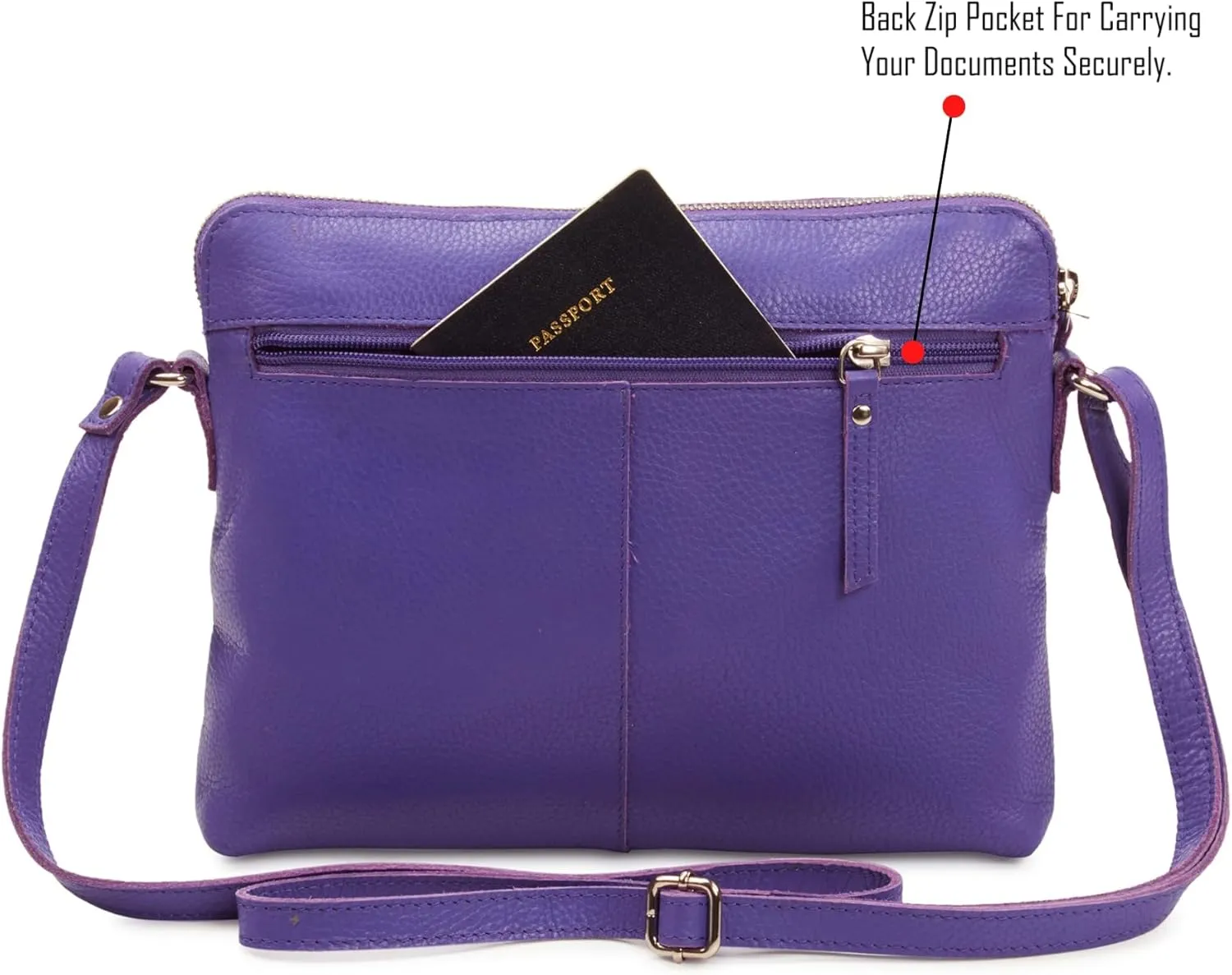 Wise Owl Accessories Small Soft Pebbled Real Leather Crossbody Handbags Purses Sling Crossover Shoulder Bag
