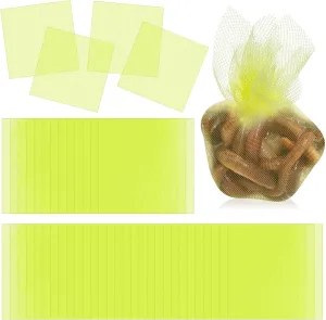 Woanger 100 Pcs Fishing Soft Spawn Net 3 x 3 Inch Netting Square Spawn Sack Mesh for Roe Bags Fishing Bait Accessories,Chartreuse