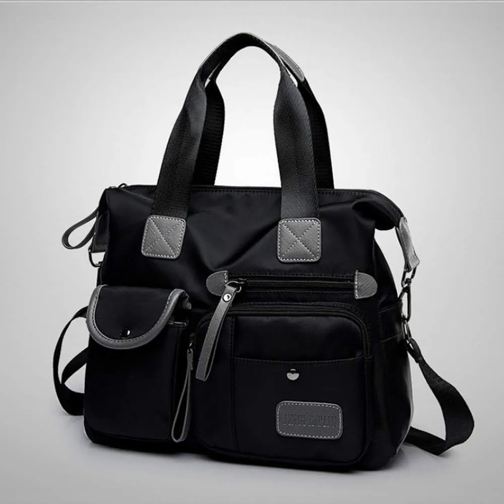 Women Casual Totes Handbags Shoulder Bags Purses Soft Nylon Bag (black)