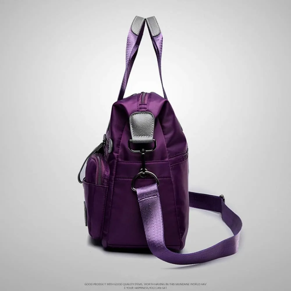Women Casual Totes Handbags Shoulder Bags Purses Soft Nylon Bag (black)