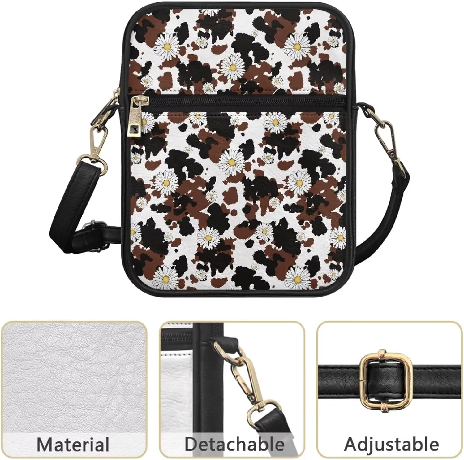 Women Small Crossbody Bags Trendy Messenger Bag Phone Purses Leather Shoulder Bag Multi Pocket Handbags