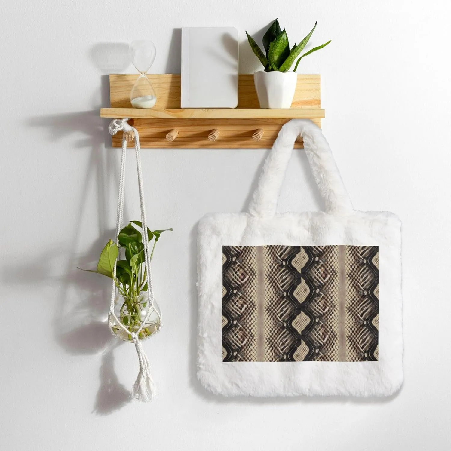Women Tote Bag Fluffy Faux Fur Handbags Large Capacity Shopping Shoulder Bag Furry Clutch Handbag