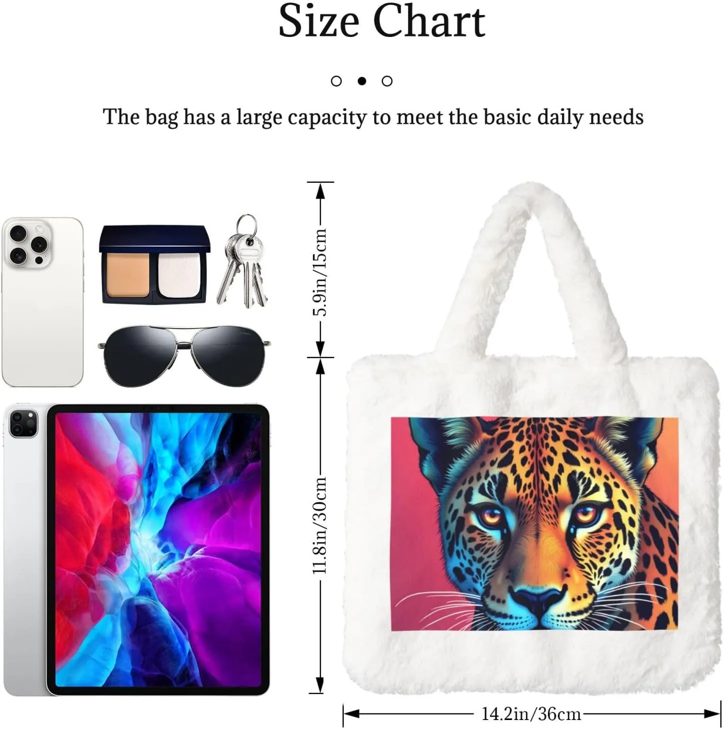 Women Tote Bag Fluffy Faux Fur Handbags Large Capacity Shopping Shoulder Bag Furry Clutch Handbag