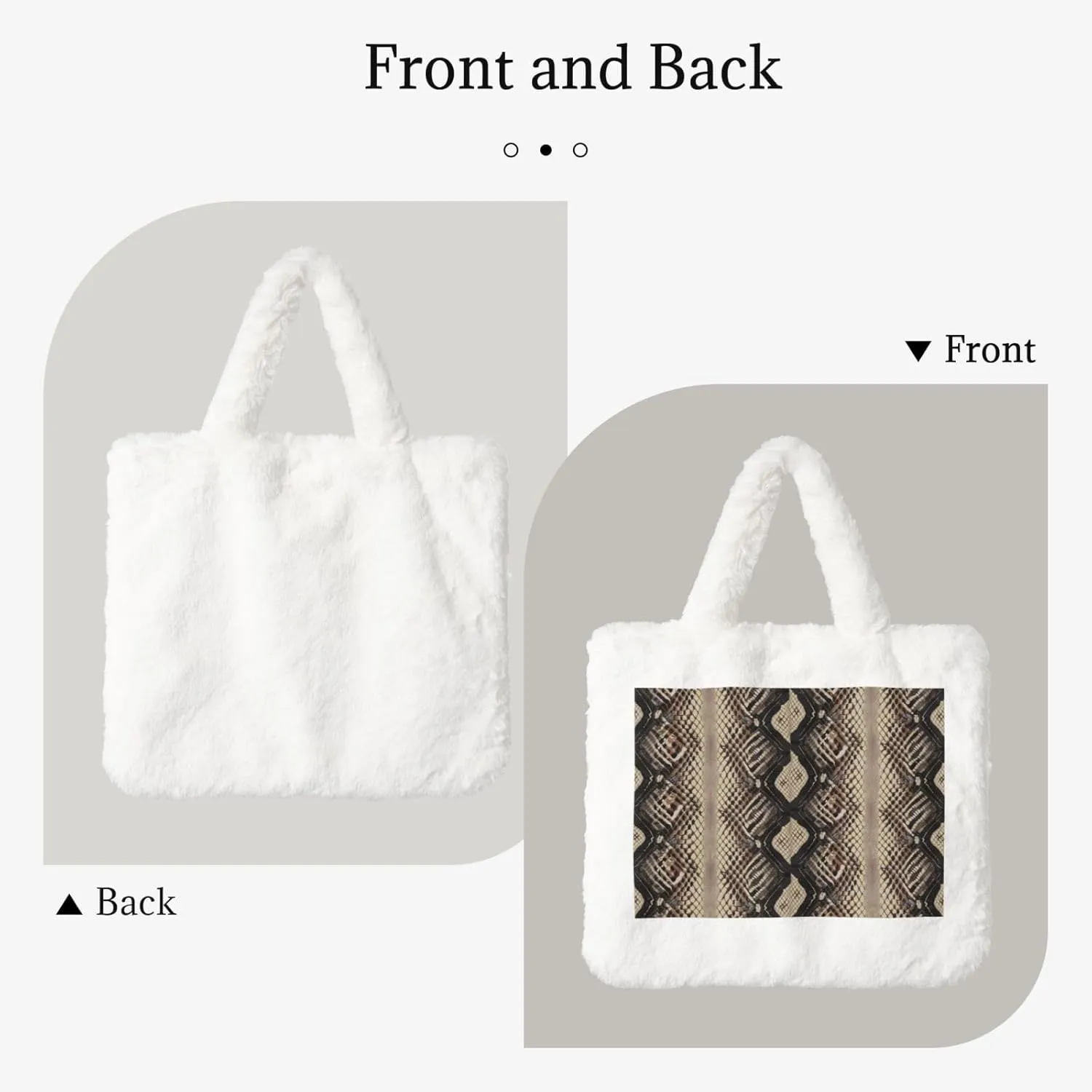 Women Tote Bag Fluffy Faux Fur Handbags Large Capacity Shopping Shoulder Bag Furry Clutch Handbag