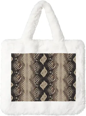 Women Tote Bag Fluffy Faux Fur Handbags Large Capacity Shopping Shoulder Bag Furry Clutch Handbag