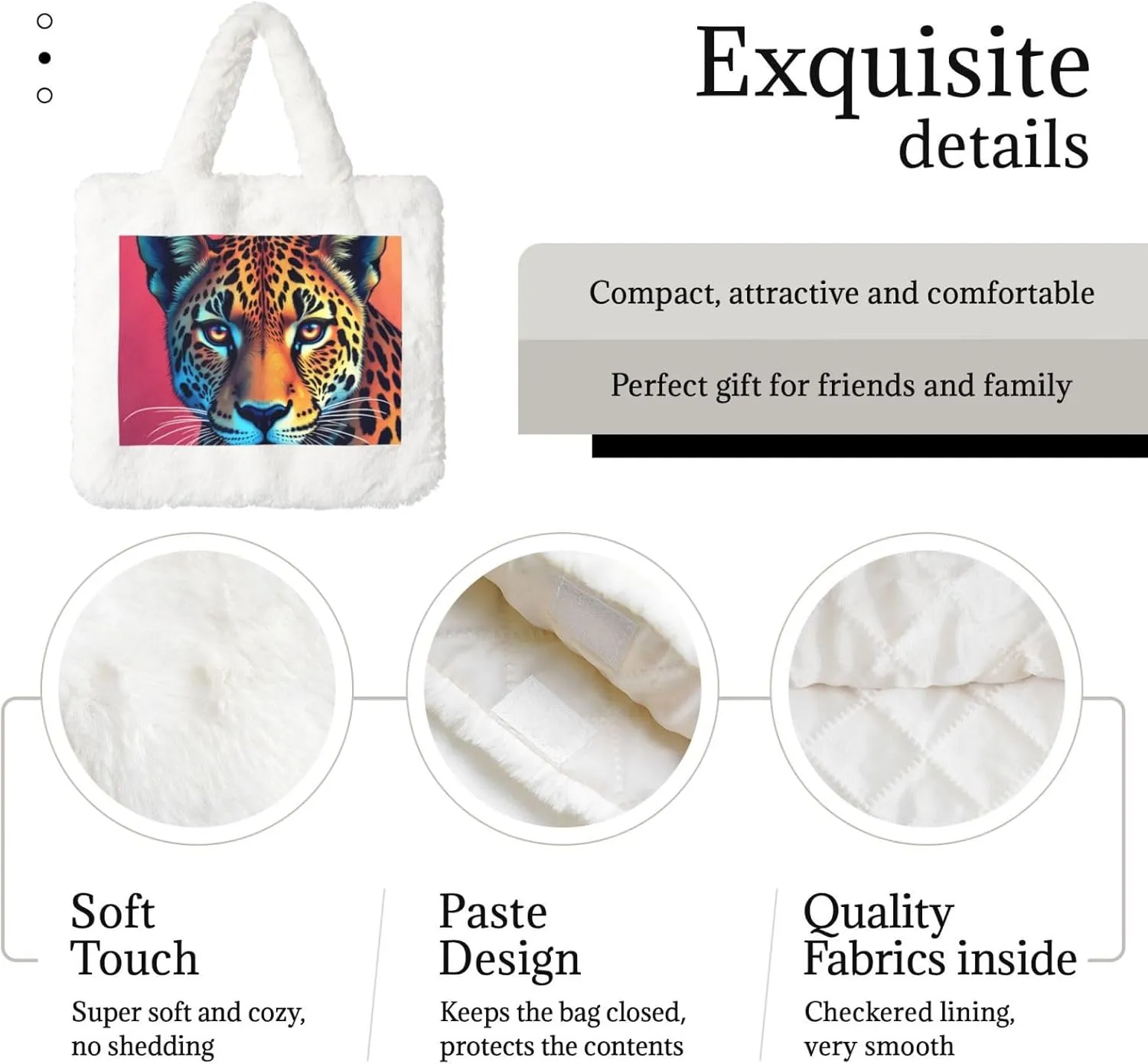 Women Tote Bag Fluffy Faux Fur Handbags Large Capacity Shopping Shoulder Bag Furry Clutch Handbag