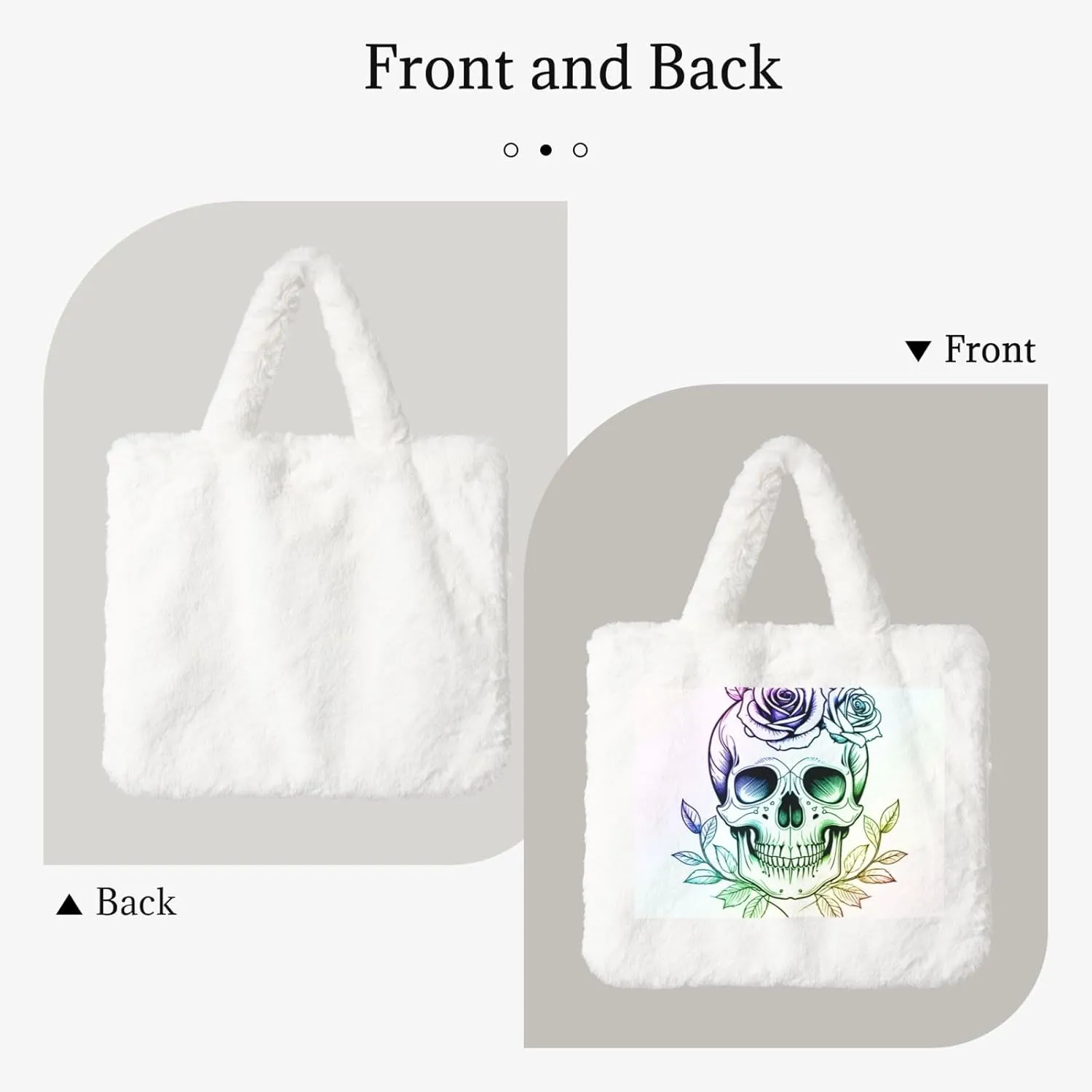 Women Tote Bag Fluffy Faux Fur Handbags Large Capacity Shopping Shoulder Bag Furry Clutch Handbag