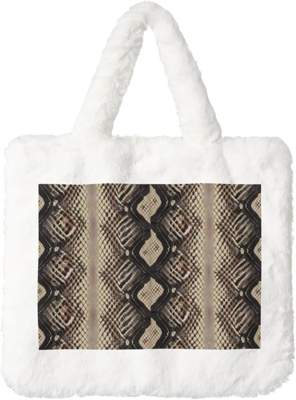 Women Tote Bag Fluffy Faux Fur Handbags Large Capacity Shopping Shoulder Bag Furry Clutch Handbag