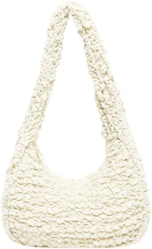 Womens Casual Cloud Shoulder Bag Large Dumpling Tote Purse Pleated Handbag Fluffy Top Handle Satchel Designed