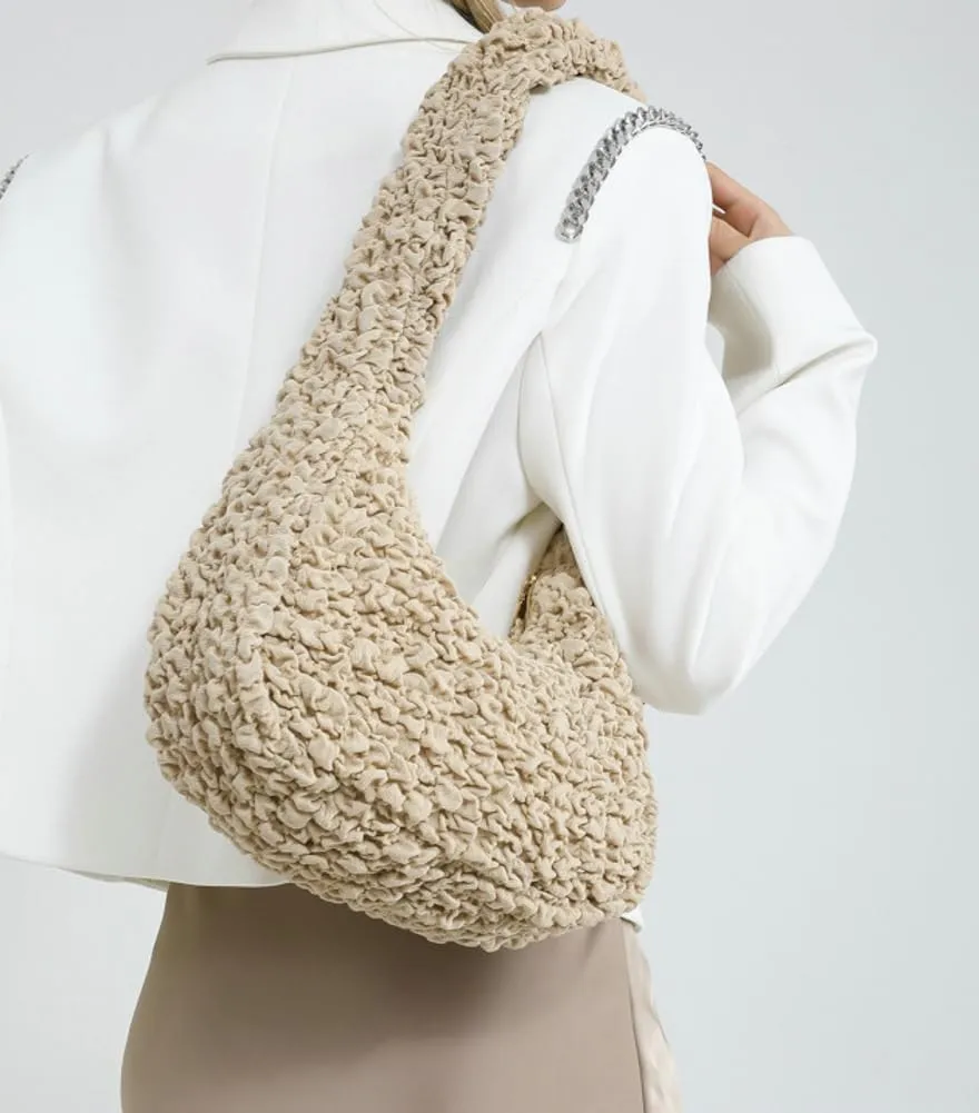 Womens Casual Cloud Shoulder Bag Large Dumpling Tote Purse Pleated Handbag Fluffy Top Handle Satchel Designed