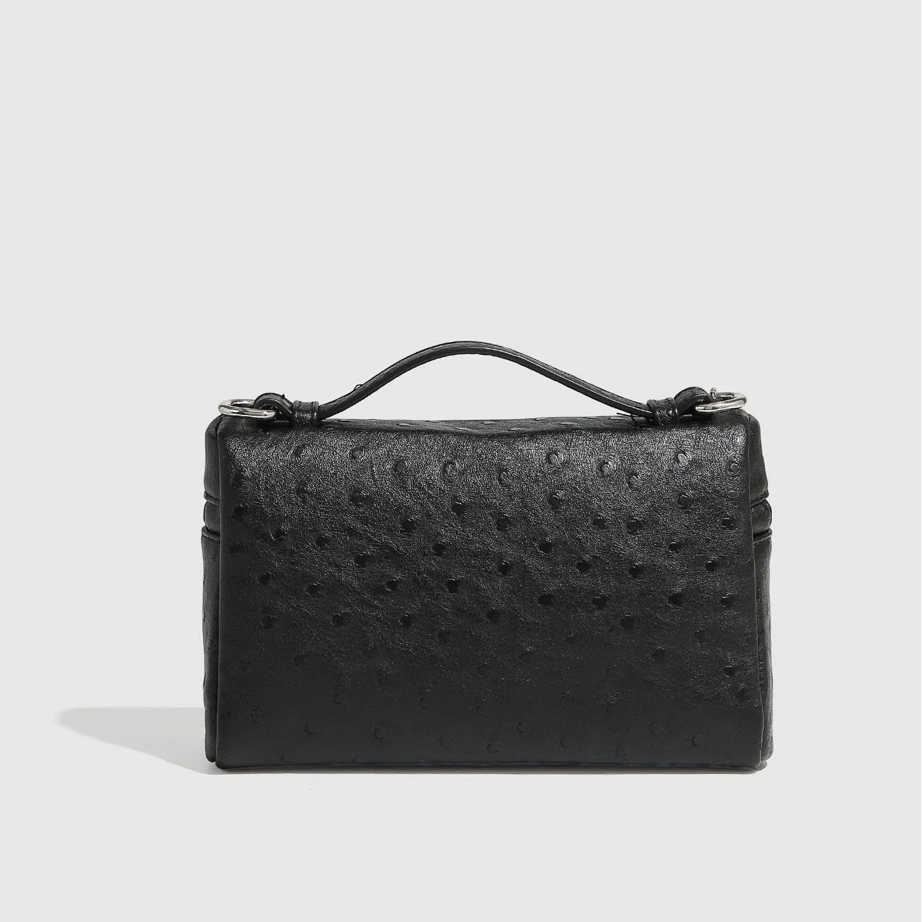 Women's Hair Ball Ostrich Print Handbags Square Shoulder Bag Chain Crossbody Bags Zipper Purses
