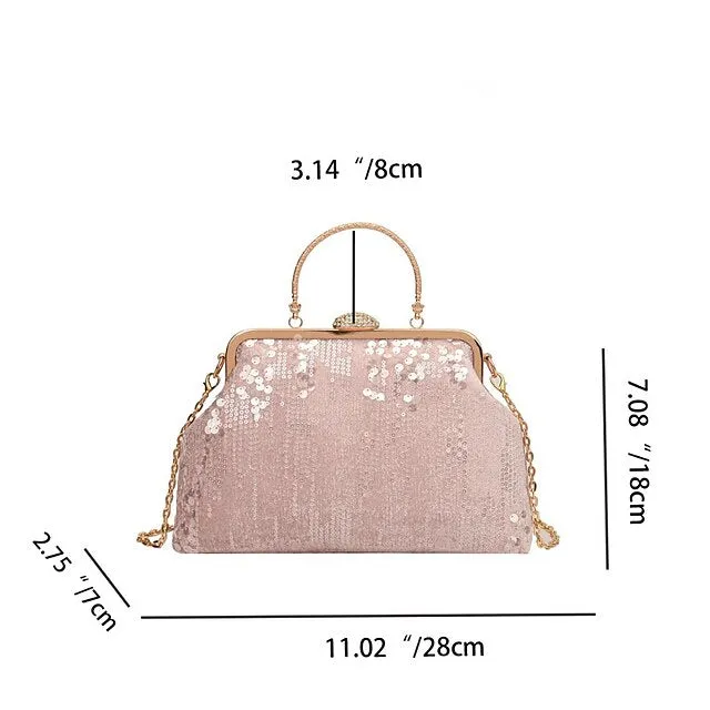 Women's Handbag Clutch Dome Bag Clutch Bags Synthetic Party Bridal Shower Wedding Party Sequin Large Capacity Foldable Geometric Black White Pink