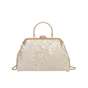 Women's Handbag Clutch Dome Bag Clutch Bags Synthetic Party Bridal Shower Wedding Party Sequin Large Capacity Foldable Geometric Black White Pink