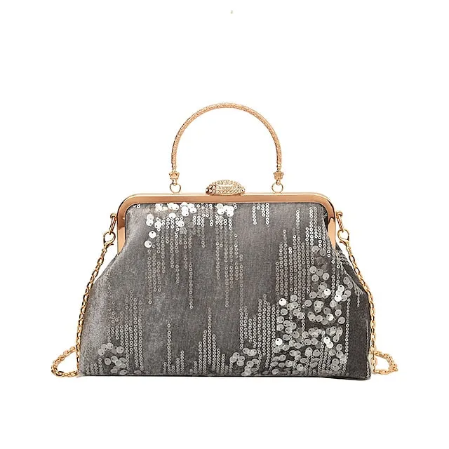 Women's Handbag Clutch Dome Bag Clutch Bags Synthetic Party Bridal Shower Wedding Party Sequin Large Capacity Foldable Geometric Black White Pink