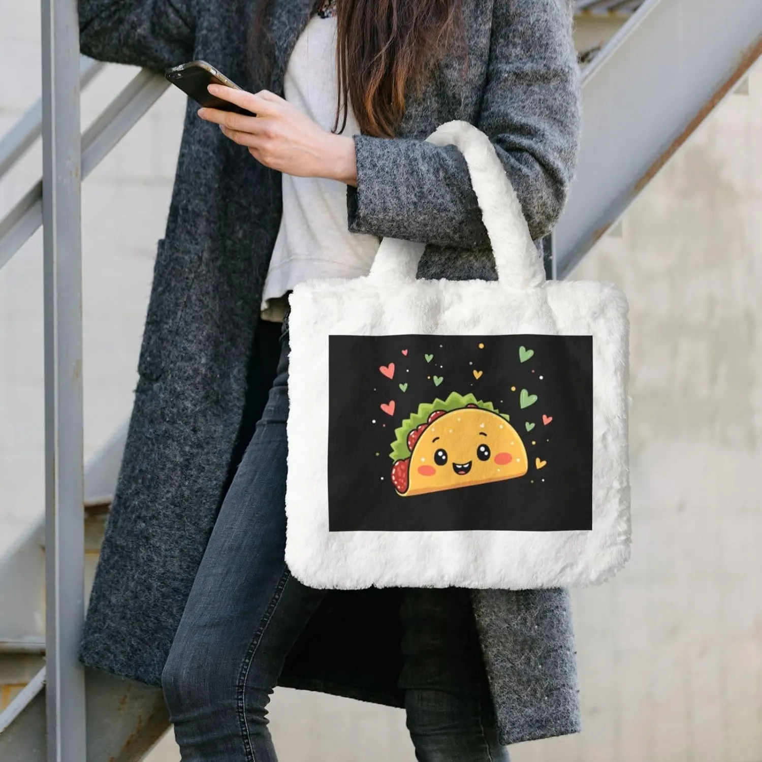 Women's Shoulder Handbags Fluffy Tote Bag Fashion Shoulder Bag for Women