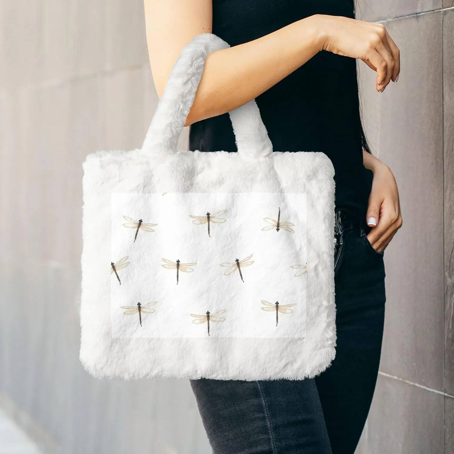 Women's Shoulder Handbags Fluffy Tote Bag Fashion Shoulder Bag for Women
